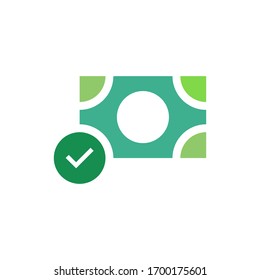 Payment confirm logo template vector icon design