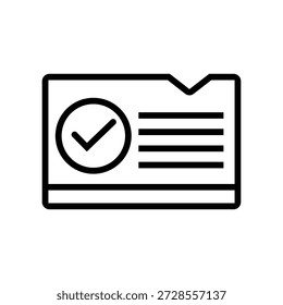 Icono de arte de línea de comprobación de confirmación de pago Ilustración vectorial