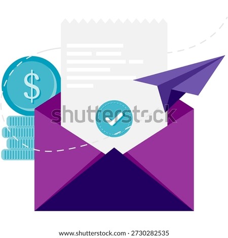 payment confirmation email, transaction illustration