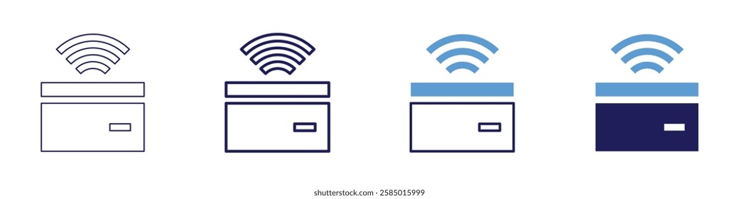 Payment confirmation service icon in 4 different styles. Thin Line, Line, Bold Line, Duotone. Duotone style. Editable stroke.