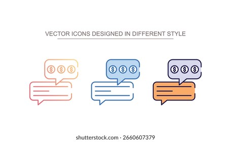 Payment Conversation icon design with white background stock illustration