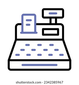 Payment counter machine, cash register icon in modern design style