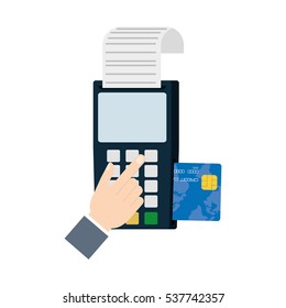 payment credit card dataphone shop vector illustration eps 10