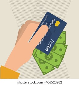 Payment with credit card  design, vector illustration