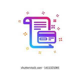 Payment credit card icon. Money by mail sign. Agreement conditions symbol. Dynamic shapes. Gradient design payment card icon. Classic style. Vector