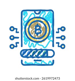 payment cryptocurrency phone app doodle icon sketch vector. payment cryptocurrency phone app sign. isolated symbol illustration