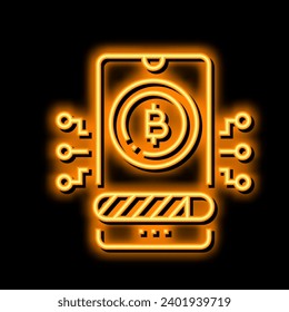 payment cryptocurrency phone app neon light sign vector. payment cryptocurrency phone app illustration