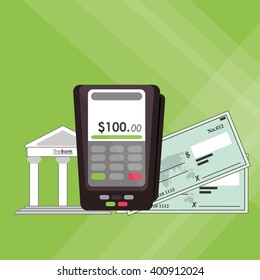 payment with dataphone design, vector illustration