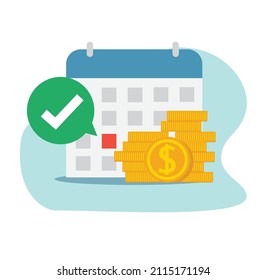 Payment Date Of Recurring Tax Money Scheduled On Calendar Icon, Bill Pay Day, Salary, Credit Or Loan Payday