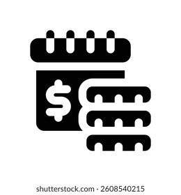 payment day glyph icon. Strong and solid vector icon for websites, mobile interfaces, presentations, and visual branding. High quality and easy to edit.