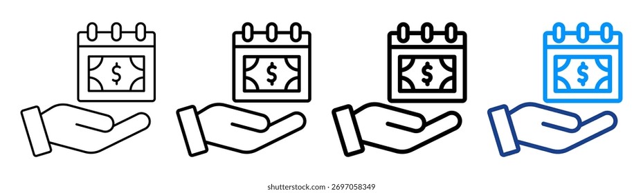 Conjunto de Colección de contorno diferente de icono de día de pago