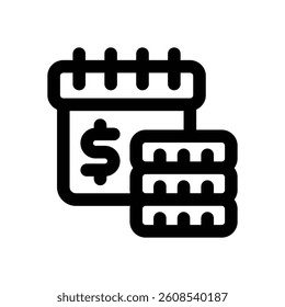 payment day line icon. Clean and minimalist vector icon for websites, mobile apps, presentations, and logos. Fully scalable and customizable for any project.