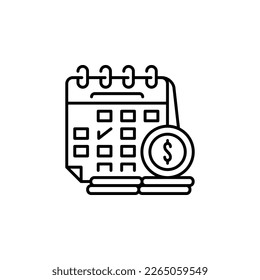 payment day vector icon. real estate icon outline style. perfect use for logo, presentation, website, and more. simple modern icon design line style