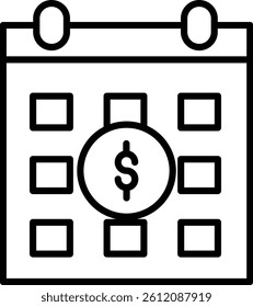 Payment Day Vector Line Icon Design