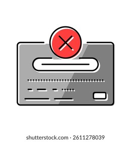 payment declined bank color icon vector. payment declined bank sign. isolated symbol illustration