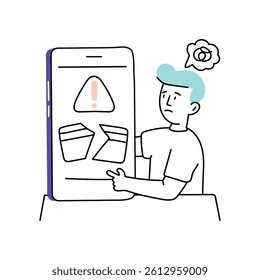 Payment Declined vector Style illustration