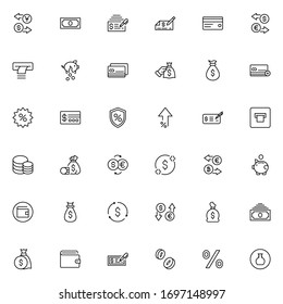 Payment design icons set. Thin line vector icons for mobile concepts and web apps. Premium quality icons in trendy flat style. Collection of high-quality black outline logo