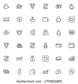 Payment design icons set. Thin line vector icons for mobile concepts and web apps. Premium quality icons in trendy flat style. Collection of high-quality black outline logo