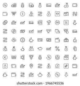 Payment design icons set. Thin line vector icons for mobile concepts and web apps. Premium quality icons in trendy flat style. Collection of high-quality black outline logo