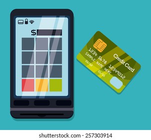 Payment design over blue background, vector illustration.