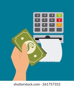 Payment design over blue background, vector illustration.