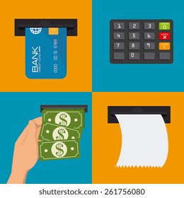 Payment design over colorful background, vector illustration.