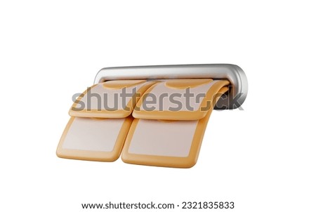 Payment with dollar bills. 3D illustration. Online shopping.