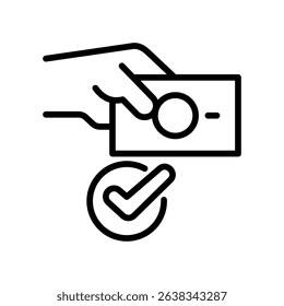 Payment Done Icon Line Vector Illustration