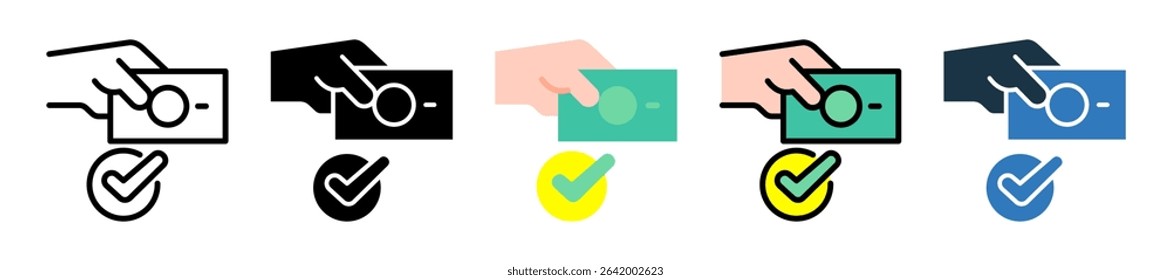 Payment Done Icon Multiple Style Vector Illustration