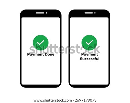 Payment done and successful on mobile phone icon vector. money transaction icon 