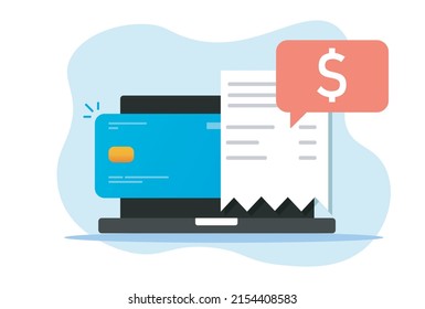 Payment due, financial important deadline pay expiration notification on laptop computer flat cartoon style transaction receipt modern icon vector