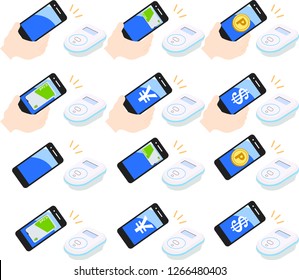 Payment of electronic money by smartphone set
