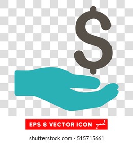 Payment EPS vector pictograph. Illustration style is flat iconic bicolor grey and cyan symbol.