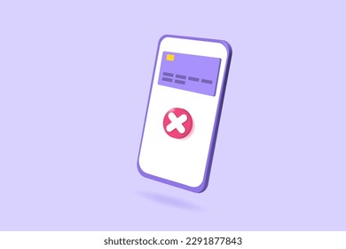 Payment error concept. 3d realistic vector illustration.