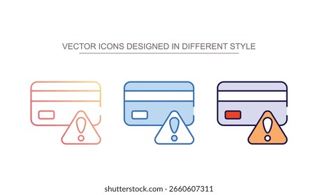Diseño de icono de error de pago con ilustración de stock de fondo blanco