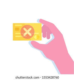 Payment error info message icon concept. Customer cross marks failure. Vector illustration.