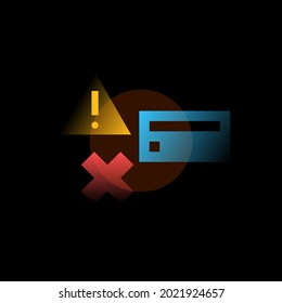 Payment error. Vector icon in gradient style