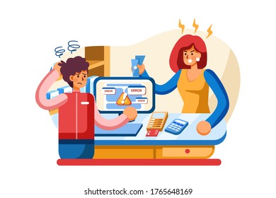 Payment Error. Vector Illustration Concept.