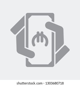 Payment in Euro - Flat and isolated vector eps illustration icon with minimal and modern design