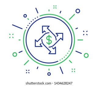 Payment exchange line icon. Dollar sign. Finance transfer symbol. Quality design elements. Technology payment exchange button. Editable stroke. Vector