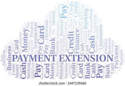Payment Extension word cloud. Vector made with text only.