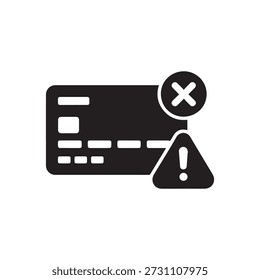 Zahlung fehlgeschlagen Fehler Silhouette Symbol der Transaktion Problem, abgelehnt Zahlung, Finanzsystem