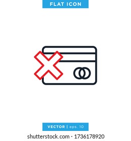 Payment Failed Icon Vector Design Template. Editable Stroke