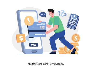 Payment Failed Illustration concept on white background