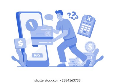 Payment Failed Illustration concept on a white background