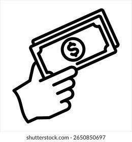 Payment Features a hand holding a money 
