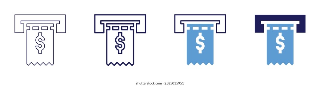Payment fee calculator icon in 4 different styles. Thin Line, Line, Bold Line, Duotone. Duotone style. Editable stroke.