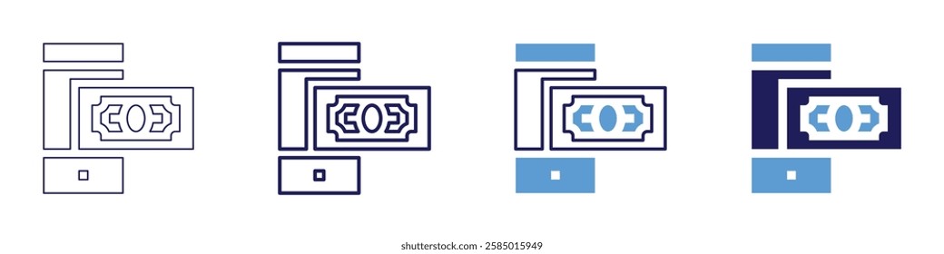 Payment fees icon in 4 different styles. Thin Line, Line, Bold Line, Duotone. Duotone style. Editable stroke.