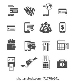 payment and financial icons set vector 