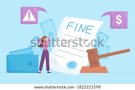 Payment of a fine with legal document